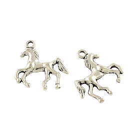 Tibetan Style Alloy Horse Pendants, Cadmium Free & Lead Free, 24x21.5x4mm, Hole: 2mm, about 217pcs/500g
