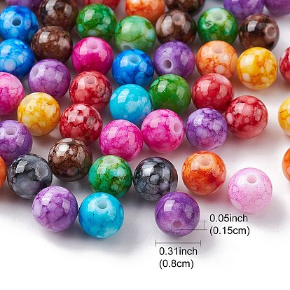 Baking Paint Opaque Acrylic Beads, Round