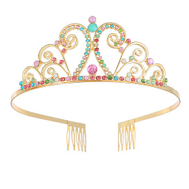 Colorful Crystal Crown Headband for Bride Wedding Party Birthday - Elegant and Sparkling