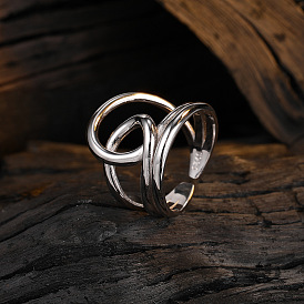Minimalist Wrap Wire Sterling Silver Ring for Women, Versatile Open Band