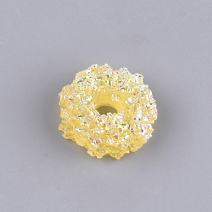 Resin Cabochons, AB Color Plated, Donut, Imitation Food