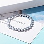 Bracelet extensible perlé cœur en hématite synthétique, bijoux en pierres précieuses pour femmes