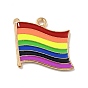 Colgantes de esmalte de aleación de color arcoíris, bandera con patrón de arco iris, la luz de oro