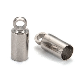 Brass Cord Ends, End Caps, Nickel Free, 9x3.5mm, Hole: 1.5mm, 3mm inner diameter