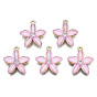 Alloy Pendants, with Resin and Rhinestone, Flower, Crystal, Light Gold