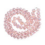Transparent Crackle Glass Beads Strands, Faceted, Round
