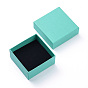 Cardboard Gift Box Jewelry Set Boxes, for Necklace, Ring, with Black Sponge Inside, Square