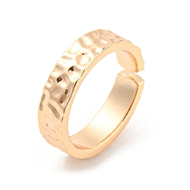 Brass Textured Open Cuff Ring
