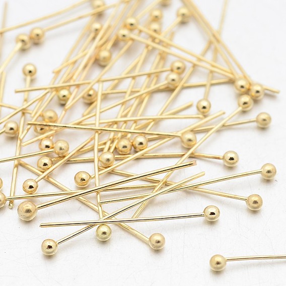 Brass Ball Pins, 20x0.4mm