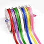 Polyester Grosgrain Ribbons for Gift Packing, Silver Wired Edge Ribbon
