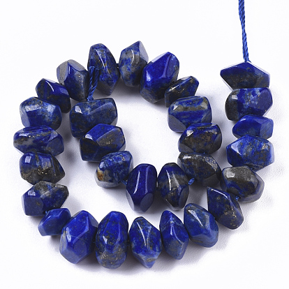 Lapis-lazuli, brins de perles naturels , nuggets, facette