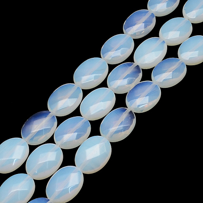 Facettes ovales perles opalite brins, 17x13x6mm, Trou: 1mm, Environ 13 pcs/chapelet, 8.26 pouce
