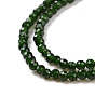 Synthetic Green Goldstone Beads Strands, Faceted, Round
