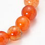 Natural Dragon Veins Agate Beaded Stretch Bracelets, Dyed, Round