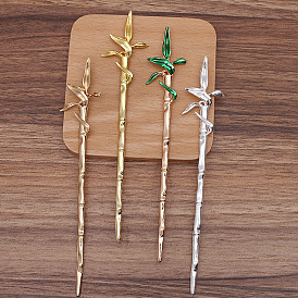 Alloy Bamboo Hair Sticks for Enamel, Long-Lasting Plated, Hair Accessories for Women