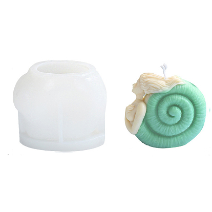 Conch Girl Candle Food Grade Silicone Molds, for DIY Candle Making