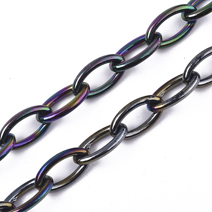 Acrylic Opaque Cable Chains, AB Color, Horse Eye