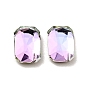 K 9 cabujones de diamantes de imitación de cristal, espalda y espalda planas, facetados, octógono rectángulo