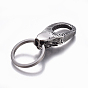 304 Stainless Steel Split Key Rings, Keychain Clasp Findings, Smilodon