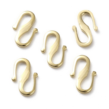 Brass S Hook Clasps, Long-Lasting Plated