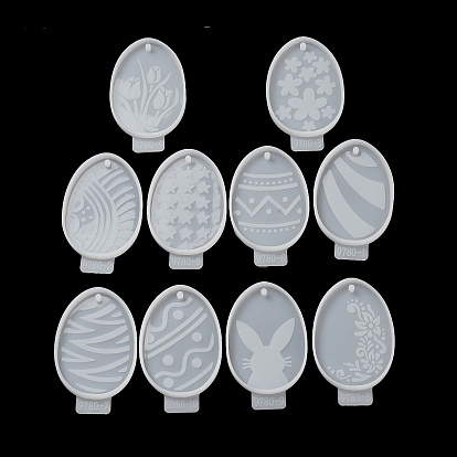 10 moldes de silicona para manualidades con colgante de huevo de Pascua, moldes de resina, para resina uv, fabricación artesanal de resina epoxi