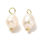Natural Cultured Freshwater Pearl Pendants, with Brass Ball Head Pins, Rice