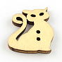 Кот 2 отверстие распечатаны деревянные кнопки, 29x25x3 мм, отверстие : 2 мм