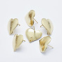 Conclusions de boucle d'oreille en laiton, avec boucle, plaqué longue durée, réel 18 k plaqué or, sans nickel, cœur