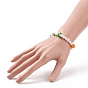 Lampwork Mushroom & Glass Pearl Beaded Stretch Bracelet for Kids