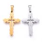 304 Stainless Steel Pendants, Cut-Out, with Hollow, Cross