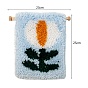 Kit de tapiz con patrón de flores y gancho de cierre de polialgodón, kits de hilo de crochet para tapiz diy, incluyendo instrucciones, tejido, hilo, Palito de madera