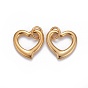 304 Stainless Steel Open Heart Charms, with Jump Ring