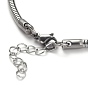 304 Stainless Steel Round Snake Chain Bracelets, with Lobster Claw Clasps