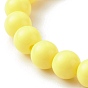 Bracelet extensible en perles acryliques opaques pour enfant, ronde