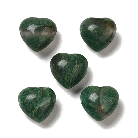 Natural Green Jade Beads, Heart
