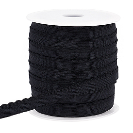 25m cordons élastiques en nylon, avec 1pc bobines vides en plastique, plat avec volants en croissant