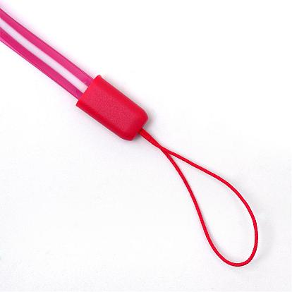 Rubber Lanyard Straps, with Plastic Findings, 15.3 inch