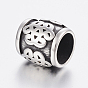 304 Stainless Steel Beads, Large Hole Beads, Barrel