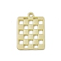 Alloy Pendants, Rectangle with Square Charm