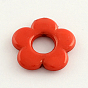 Opaques cadres de perles de fleurs acrylique, 20x4mm, trou: 2 mm, diamètre intérieur: 7 mm, sur 655 pcs / 500 g