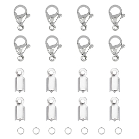 Kits de extremos de joyería diy unicraftale, incluye 304 cierres de pinza de langosta de acero inoxidable, extremos plegables y anillos de salto abiertos