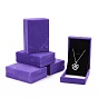 Boîtes de collier de velours rectangle, boîtes à bijoux, motif de fleur, 10.1x7.1x3.6 cm