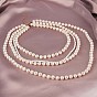 Shell Pearl Beaded Multi Layered Necklace, Choker Necklace for Party Wedding Jewelry