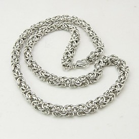 304 collares de cadena bizantinos de los hombres collar de acero inoxidable, 22.44 pulgada (57 cm)
