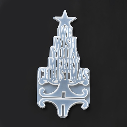 DIY 3D Christmas Tree with Star Display Decoration Silicone Molds, Resin Casting Molds, for UV Resin & Epoxy Resin Craft Making