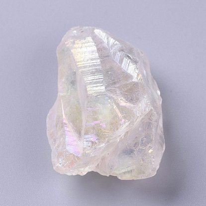 Quartz d'aura d'ange, pendentifs en cristal de quartz naturel brut brut, nuggets, de couleur plaquée ab 