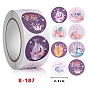 8 Styles Easter Stickers, Adhesive Labels Roll Stickers, Gift Tag, for Envelopes, Party, Presents Decoration, Flat Round with Rabbit/Word/Raccoon/Egg Pattern