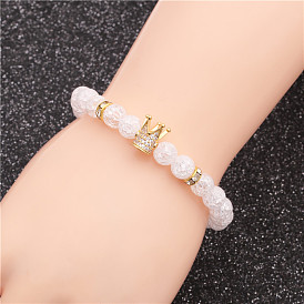 Bracelet de perles de 1 mm serti de superbes pierres de jaspe florales - design personnalisable