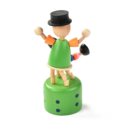Клоун кукла деревянные настольные украшения, с круглым основанием, для дома креативное украшение игрушки