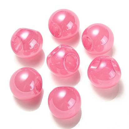 Opaque Acrylic Beads, Round, Top Drilled